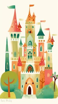 king castle fairytale character cartoon illustration fantasy cute drawing book art poster graphic