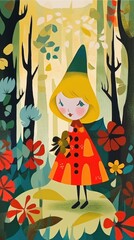 girl female fairytale character cartoon illustration fantasy cute drawing book art graphic