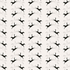 Frolicking horse seamless pattern in vector.