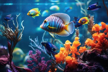 Obraz na płótnie Canvas Tropical fish in an aquarium