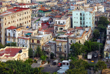Fototapeta na wymiar View of buildings and houses in Havana, Cuba