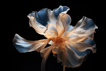 Bright flower with transparent petals