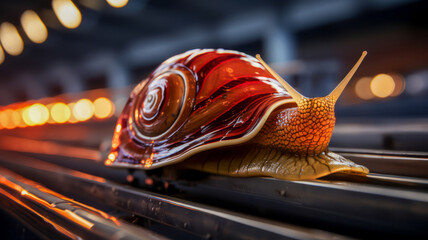 Close-up of a snail's body.