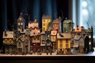 A miniature city with houses