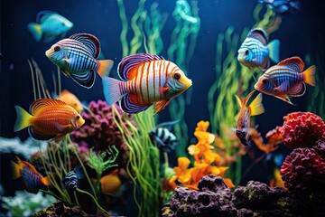Obraz na płótnie Canvas Tropical fish in an aquarium