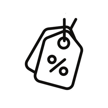 Dhopping percentage discount tang vector icon.