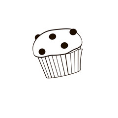 cupcake with chocolate drops