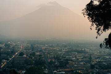 Hill of the cross overlooking Antigua, Guatemala.