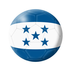 Honduras soccer ball football 3d illustration with clipping path