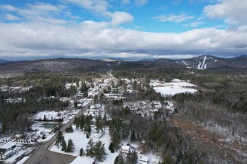 Snow covered Adirondack town