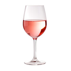 glass of rose wine isolated on white background, ai generated