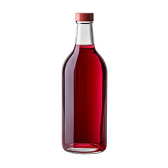 bottle of homemade red wine render isolated on white background, ai generated