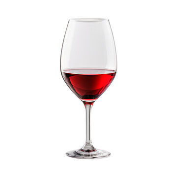 glass of red wine isolated on white background, ai generated