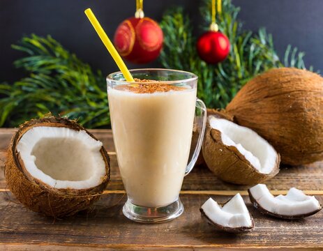 Puerto Rican coquito cocktail during the holiday season