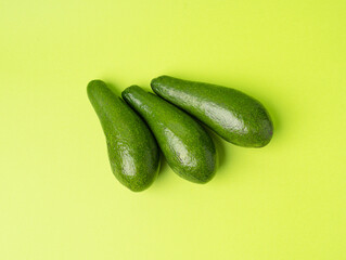 Avocado Isolated, Whole Avokado, Green Avocados Slice, Fresh Alligator Pear, Long Avocado Fruit