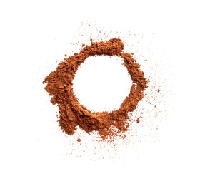Cocoa Powder Isolated, Cacao Dust Pile, Dry Ground Cocoa Beans, Cocao Powder Pile for Chocolate