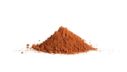 Foto op Canvas Cocoa Powder Isolated, Cacao Dust Pile, Dry Ground Cocoa Beans, Cocao Powder Pile for Chocolate © ange1011