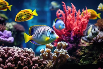 Naklejka na ściany i meble Tropical fish in an aquarium