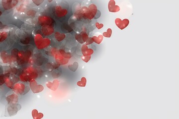 Transparent background with isolated hearts, perfect for Valentine's Day design. Generative AI