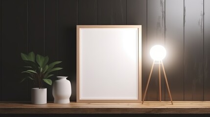 Blank empty frame poster mockup portfolio living room presentation furniture living room white