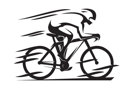 Cycling sport vector icon. Road bycycle race illustration.