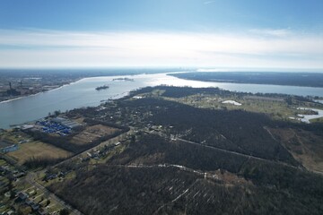 Fototapeta na wymiar Grand Island NY Aerial Pictures