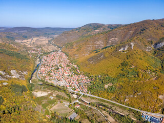 Fototapeta na wymiar Aerial Autumn view of Balkan Mountains, Bulgaria