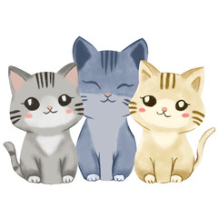 hand drawn clipart cute cat