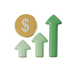 3D chart Data analyze financial and stock market concept