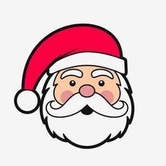 Santa Claus icon. Flat cartoon character. Vector illustration