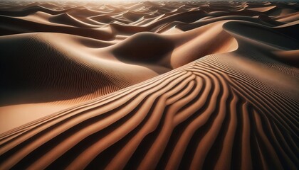 Fototapeta na wymiar Image of sand dunes affected by desert winds.