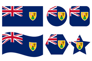 Turks and Caicos flag simple illustration for independence day or election