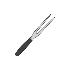 Kids drawing Cartoon Vector illustration carving fork Isolated in doodle style