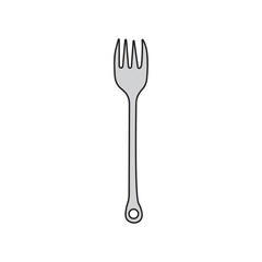Kids drawing Cartoon Vector illustration dinner fork Isolated in doodle style