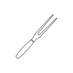 Fototapeta premium Hand drawn Kids drawing Cartoon Vector illustration carving fork Isolated in doodle style
