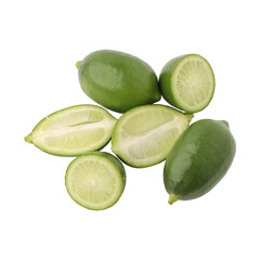 Fresh lime fruit isolated on transparent background