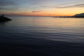 Sunset on Marbella beach, Spain
