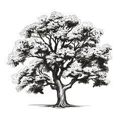 Hand Drawn Sketch Maple Tree Illustration
