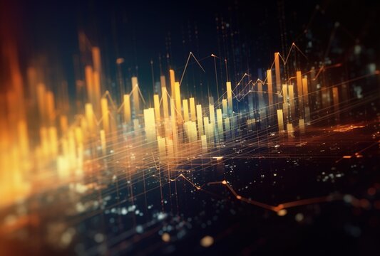 Digitally generated currency and exchange stock chart for finance and economy based	