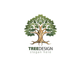 Abstract vibrant tree logo design, root vector - Tree of life logo	