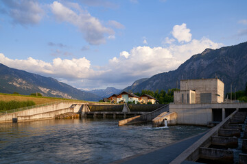 Hydroelectric power station in Mountains.
