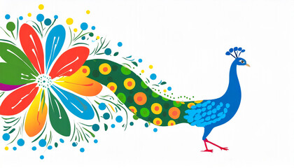 peacock feather illustration. Generative AI