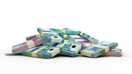 Obraz na płótnie Canvas 3D rendering of Stacks of Sudanese pound notes