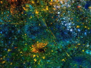 blue and green abstract fractal background 3d rendering illustration