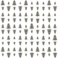 Christmas tree gold and black seamless pattern. Winter Noel print, New year holidays golden decoration, fir tree background, wallpaper, wrapping paper design, gift wrap.