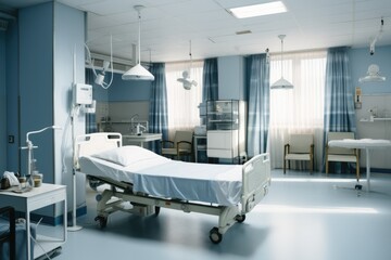 Futuristic Elegance: A Glimpse into the Modern Hospital Room, Blending Innovation with Stylish Comfort.