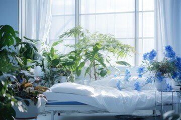 Blooms of Comfort: A Hospital Room Transformed with Floral Elegance, Creating a Healing Oasis of Nature's Beauty