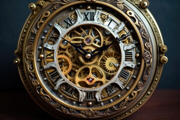 Fototapeta na wymiar Vintage clock with mechanism
