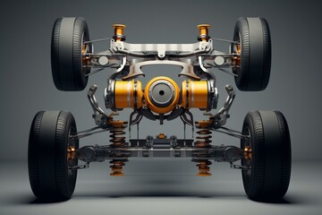 Isolated car suspension system. Generative AI