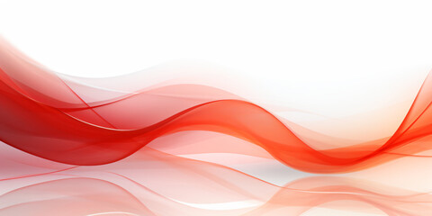 abstrakter weißer Hintergrund mit rote Neon wellen - obrazy, fototapety, plakaty